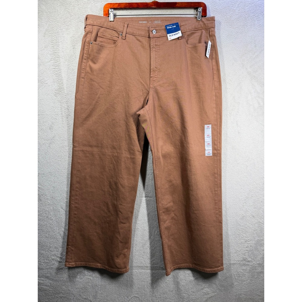 Old Navy Wide Leg Pants Womens 20 Brown Extra High Rise Secret Smooth Pockets
